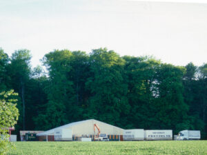 Aufbau des Festzeltes zum Feuerwehrfest 1996